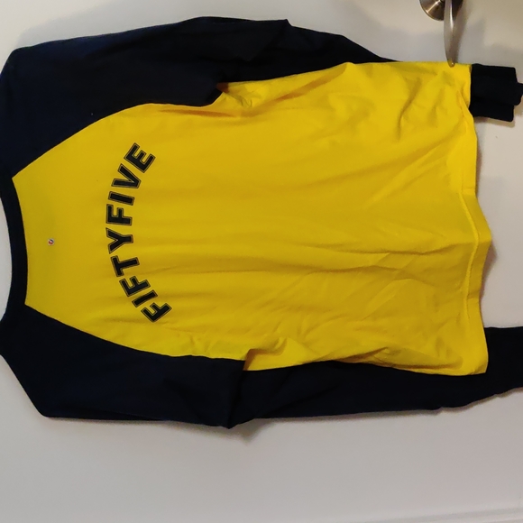 55 DSL Yellow / Blue Long Sleeved T-shirt M - Picture 4 of 5